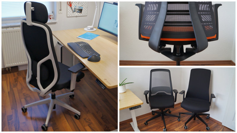 Aktivstuhl/ 3D-Bürostuhl – 3 Bilder mit Details von Bürostühlen