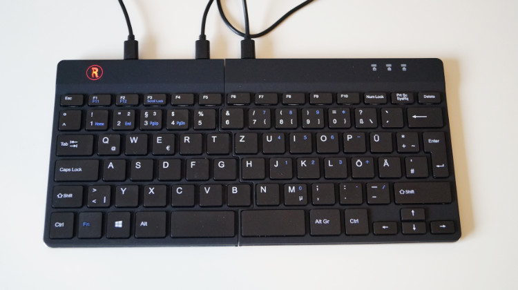 R-Go Split Kompakttastatur (zusammengesteckte Tastaturhälften)