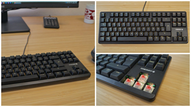 CHERRY G80 3000N TKL – Collage mit drei Bildern der Tastatur