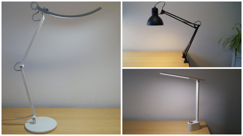 Unterschiedliche Designs und Bauformen von LED-Schreibtischleuchten