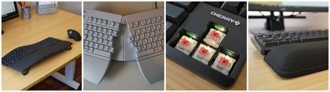Ergonomische Tastatur – Headerbild mit vier Tastaturarten