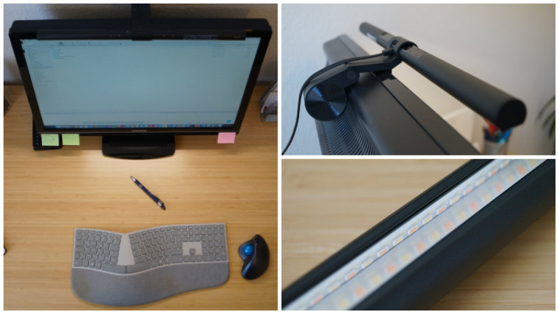 BenQ ScreenBar Monitor Schreibtischlampe – Callage mit 3 Bildern