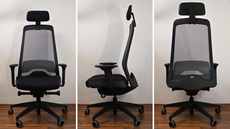 3 Ansichten: vorne, seitlich, hinten – Interstuhl EVERY Active KS