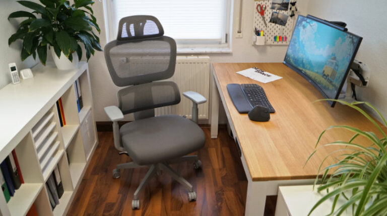 DESKSPACE Move im Test, Bürostuhl steht im Homeoffice