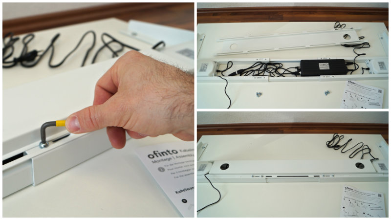 Montage des Kabelmanagements, Abdeckung – ofinto Rise