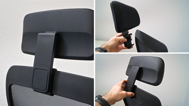 3 Detailbilder, Montage der Kopfstütze – Interstuhl EVERY Active KS