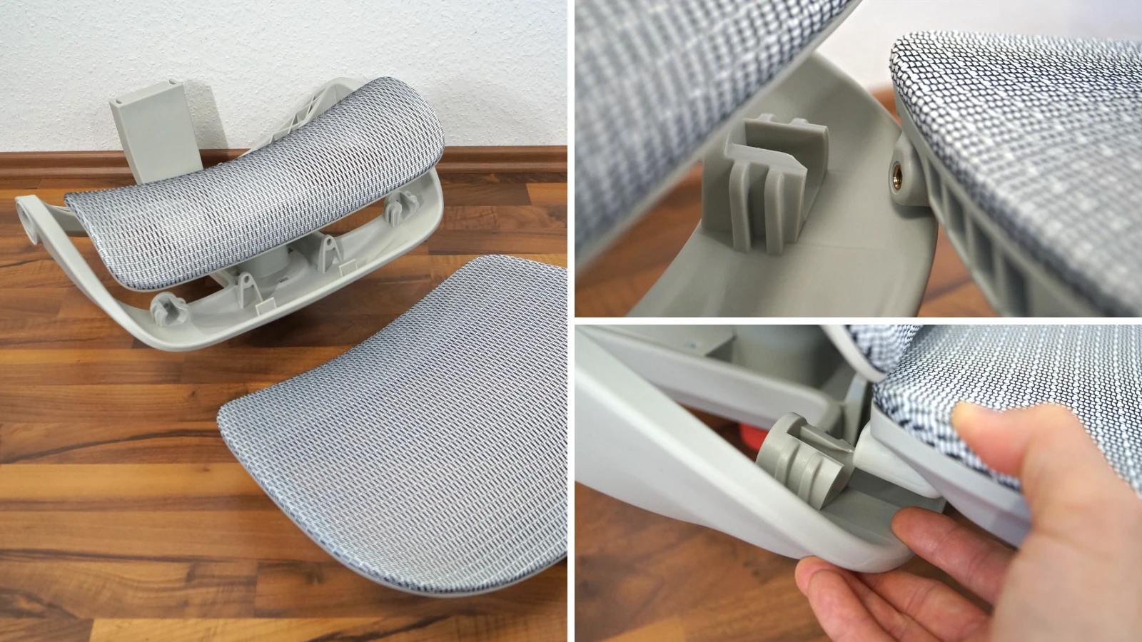 Montageschritt 1: Rückenlehne zusammenstecken – Sihoo B300 Pro