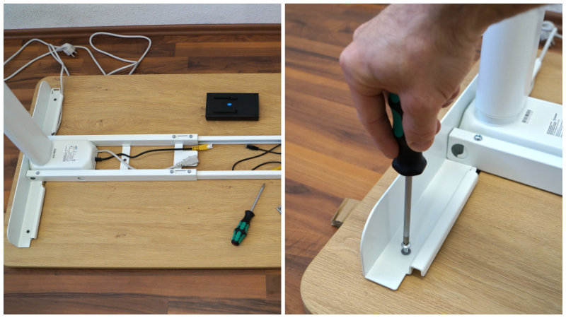 Montage: Tischplatte verschrauben – Ergotopia Desktopia One