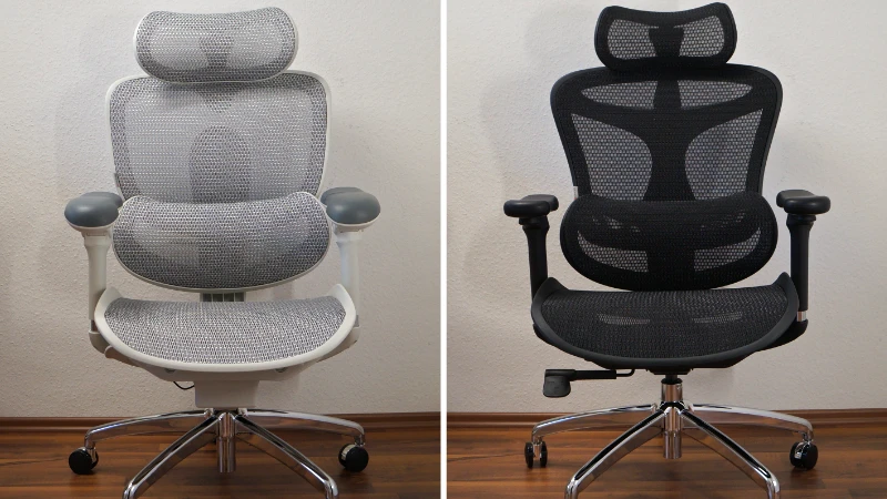 frontaler Vergleich, links Sihoo Doro C300 Pro V2 gegen rechts Sihoo Doro C300