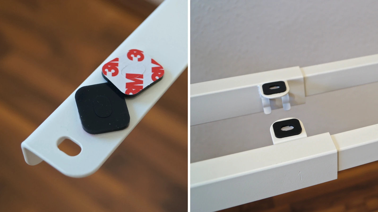 Detailansicht der Silikonpuffer beim CLOUVOU ProDesk, Ansicht mit aufgeklebten Puffern