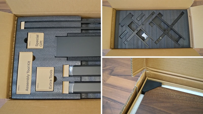 Verpackung, Blick in die geöffneten Pakete – Vernal Core3